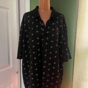 Haggar Black and Blue Polo Shirt